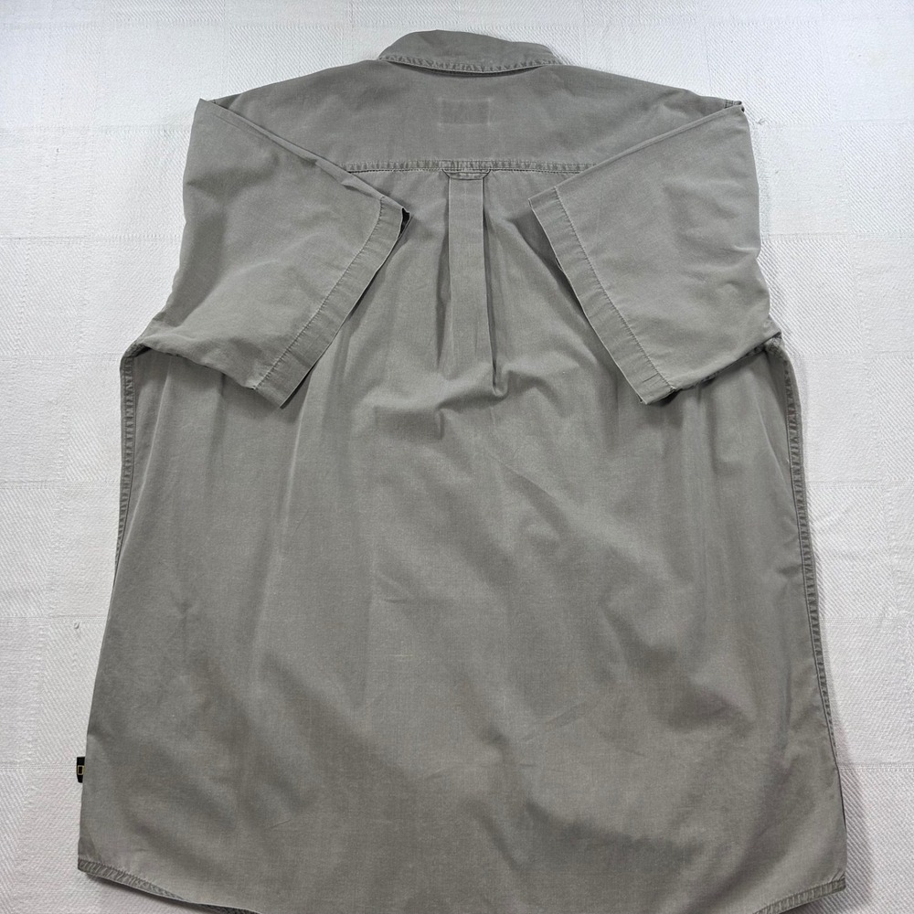 National Geographic Travel Collection Mens Large Gray Cotton Utility Shirt SS - Picture 3 of 8